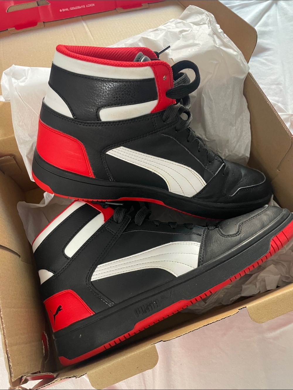 Puma Men’s Rebound LayUp SL High-Top Sneaker - Black/White/Red